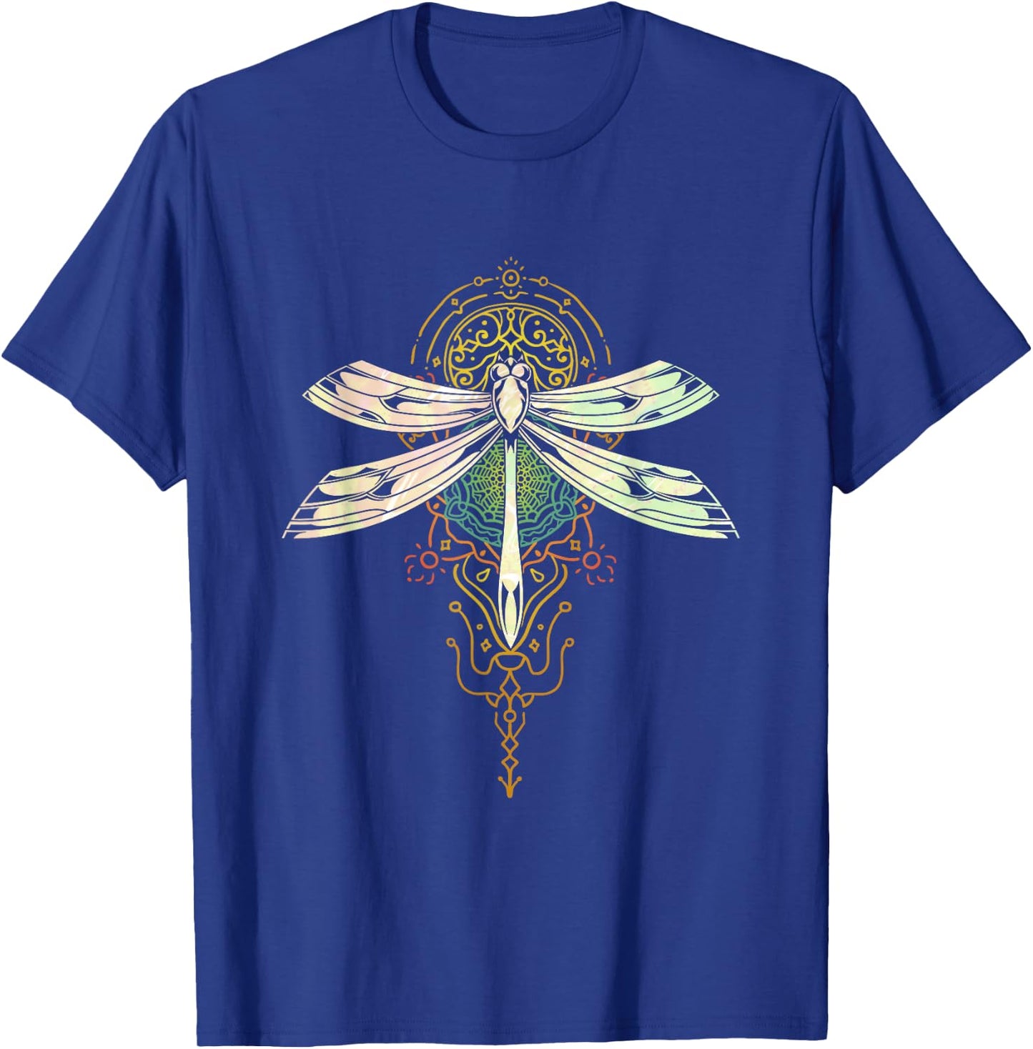 Sacred Fractal Geometry Beautiful Insect Pretty Dragonfly T-Shirt - T-Shirt | Royal
