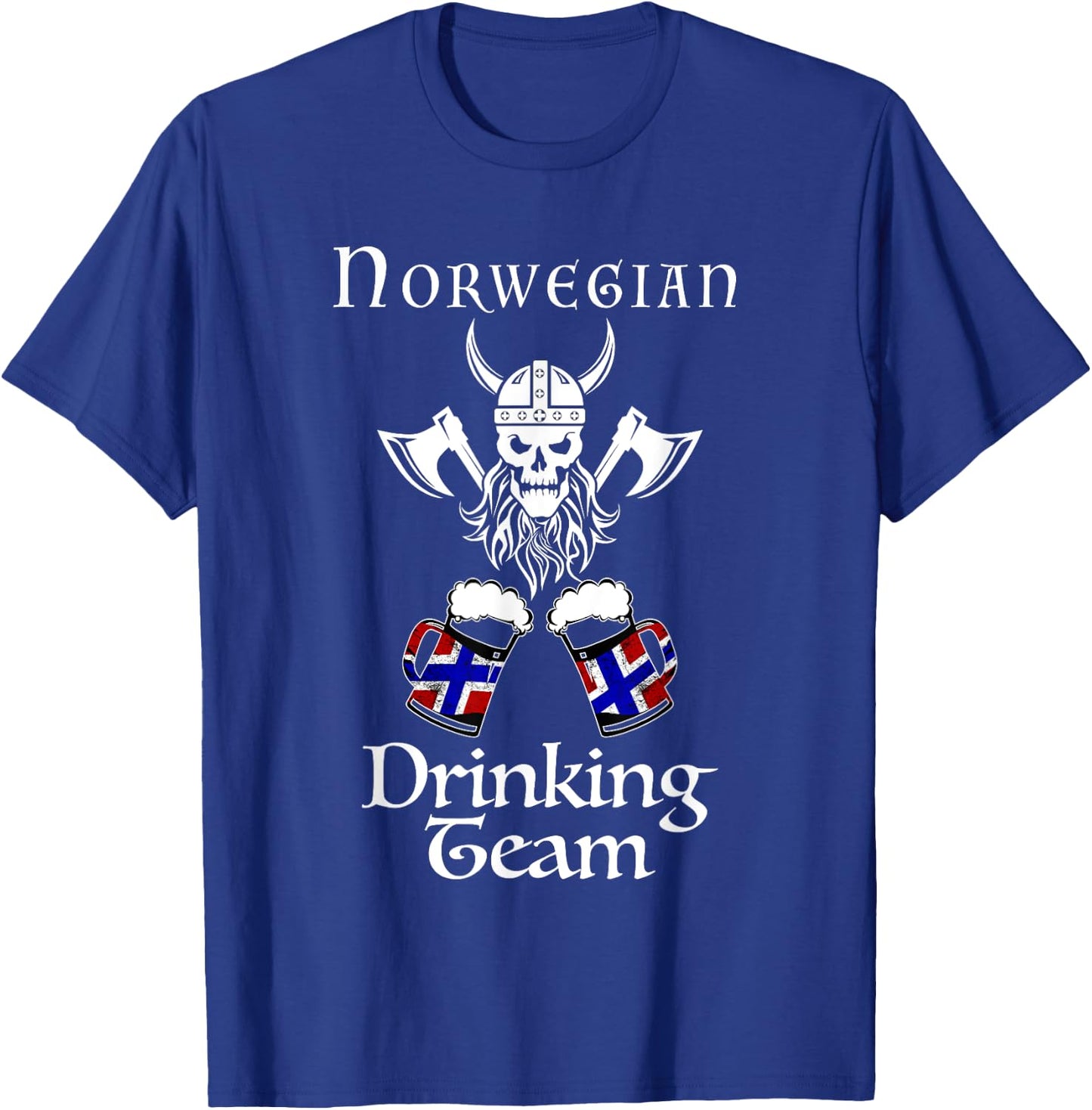 Norwegian drinking team Norge vikings and beer Norway T-Shirt - T-Shirt | Royal