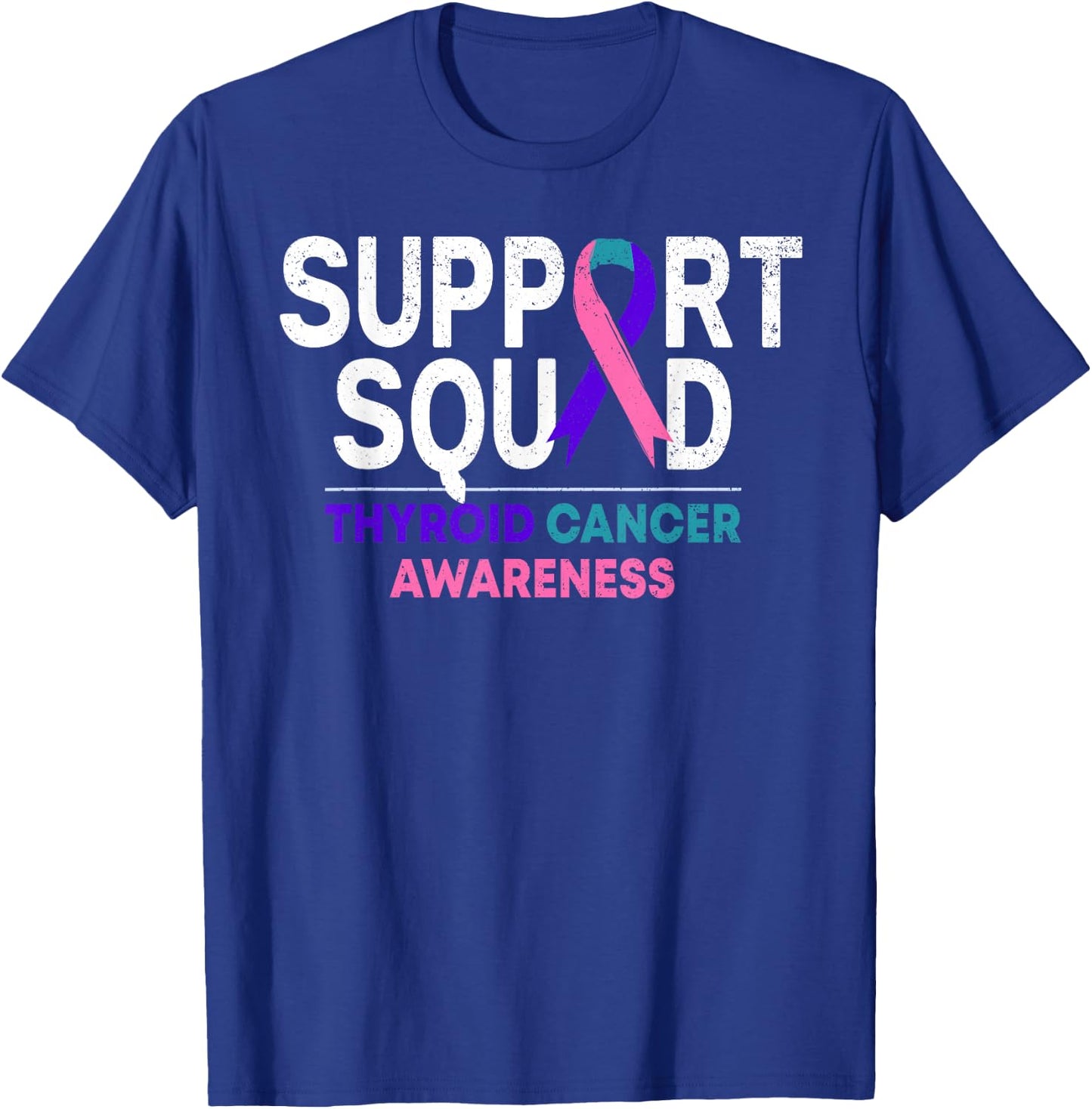 Support Squad Thyroid Cancer Awareness Month Ribbon Family T-Shirt - T-Shirt | Royal