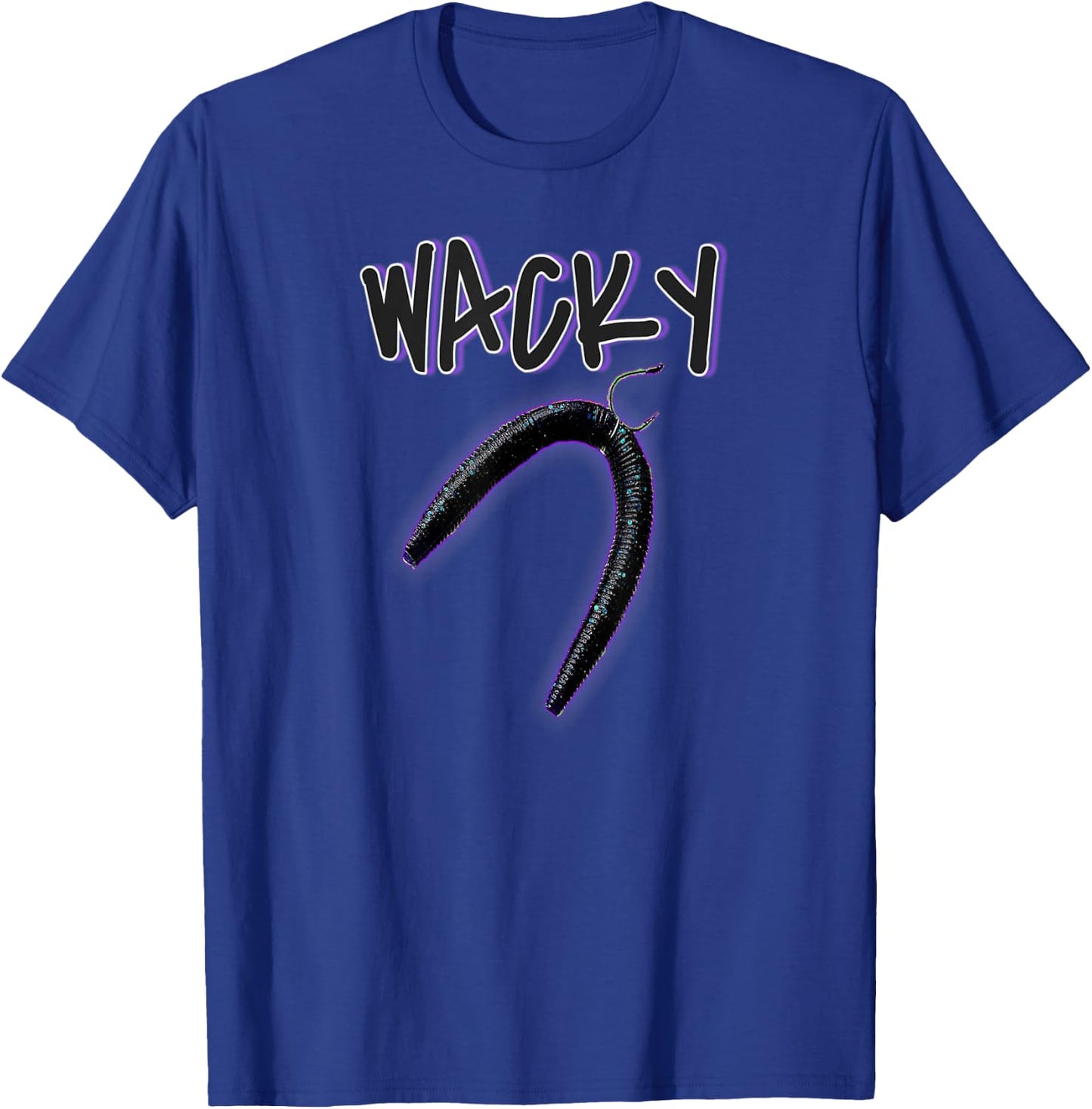 Wacky Worms With Hook For Bass Fishing, Apparel By Black Fly T-Shirt - T-Shirt | Royal