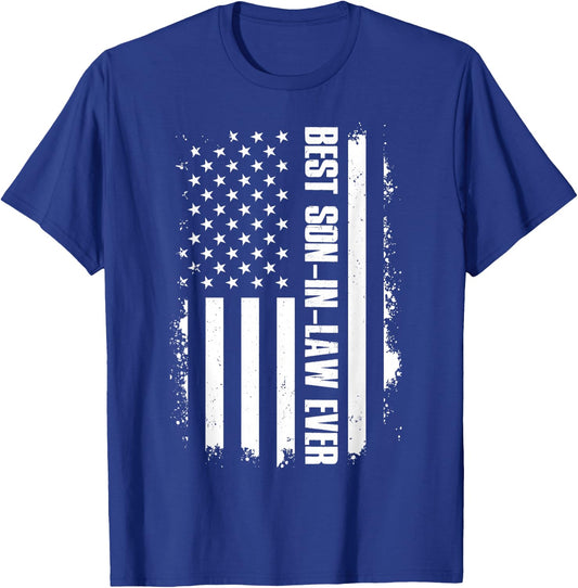 Best Son In Law Ever American Flag Son In Law Vintage T-Shirt - T-Shirt | Royal