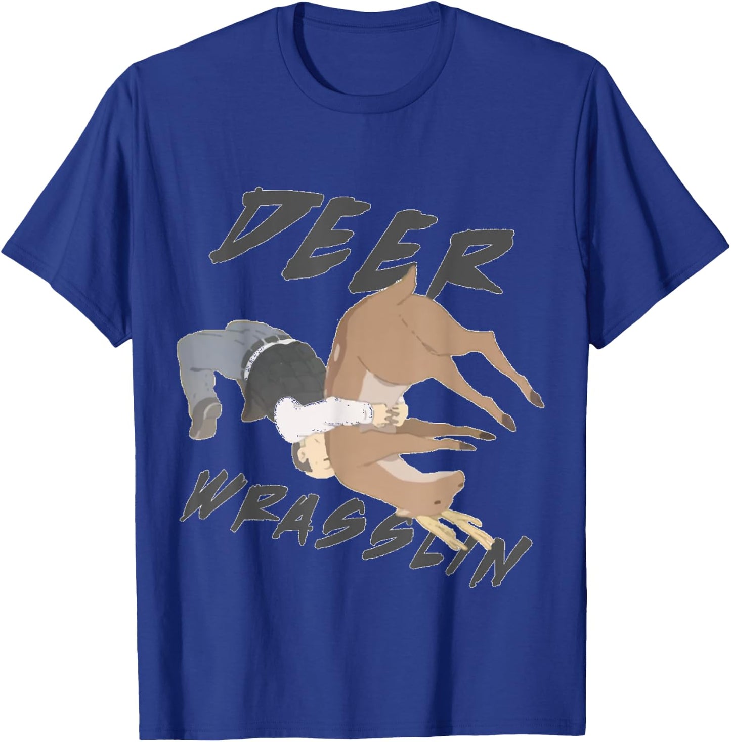 Deer Wrasslin (Wrestling) T-Shirt - T-Shirt | Royal