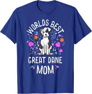 Worlds Best Great Dane Mom Harlequin Dog Mama Puppy Mother Men Women Kids T-Shirt - T-Shirt | Royal