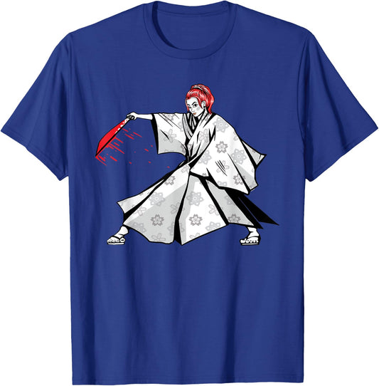 Japanese sword fight woman. T-Shirt - T-Shirt | Royal