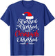 Stressed Blessed And Christmas Obsessed Fun Xmas Santa Claus T-Shirt - T-Shirt | Royal