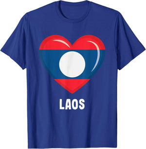 Lao Flag Shirt | Lao T-Shirt - T-Shirt | Royal