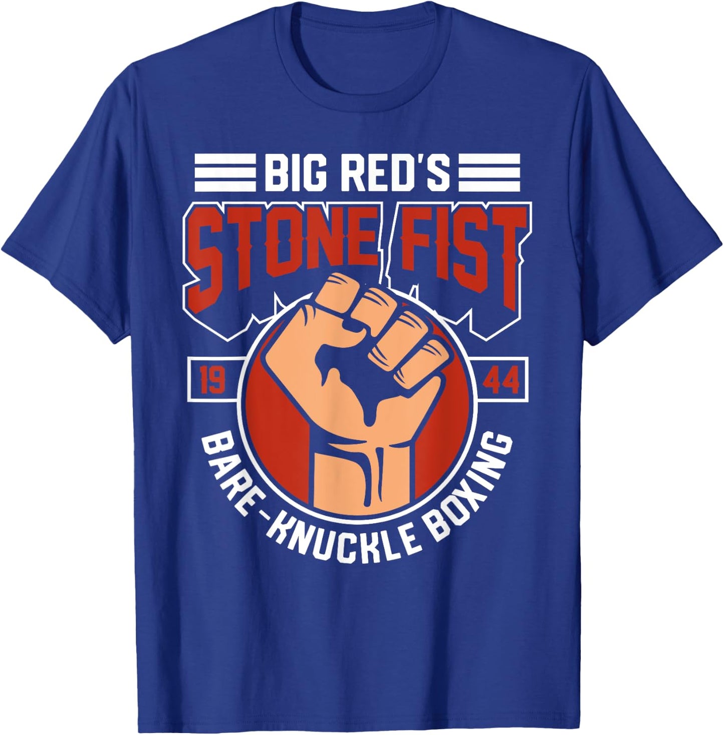 Bare-Knuckle Boxing Club Fighter Training Gym Stone Fist T-Shirt - T-Shirt | Royal