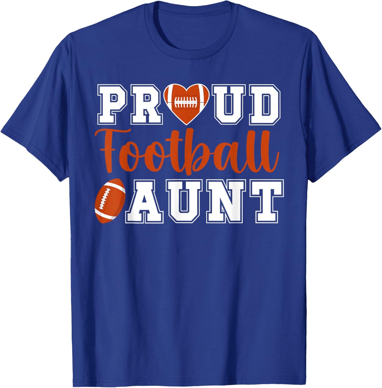 Proud Football Aunt Of A Football Player Auntie T-Shirt - T-Shirt | Royal