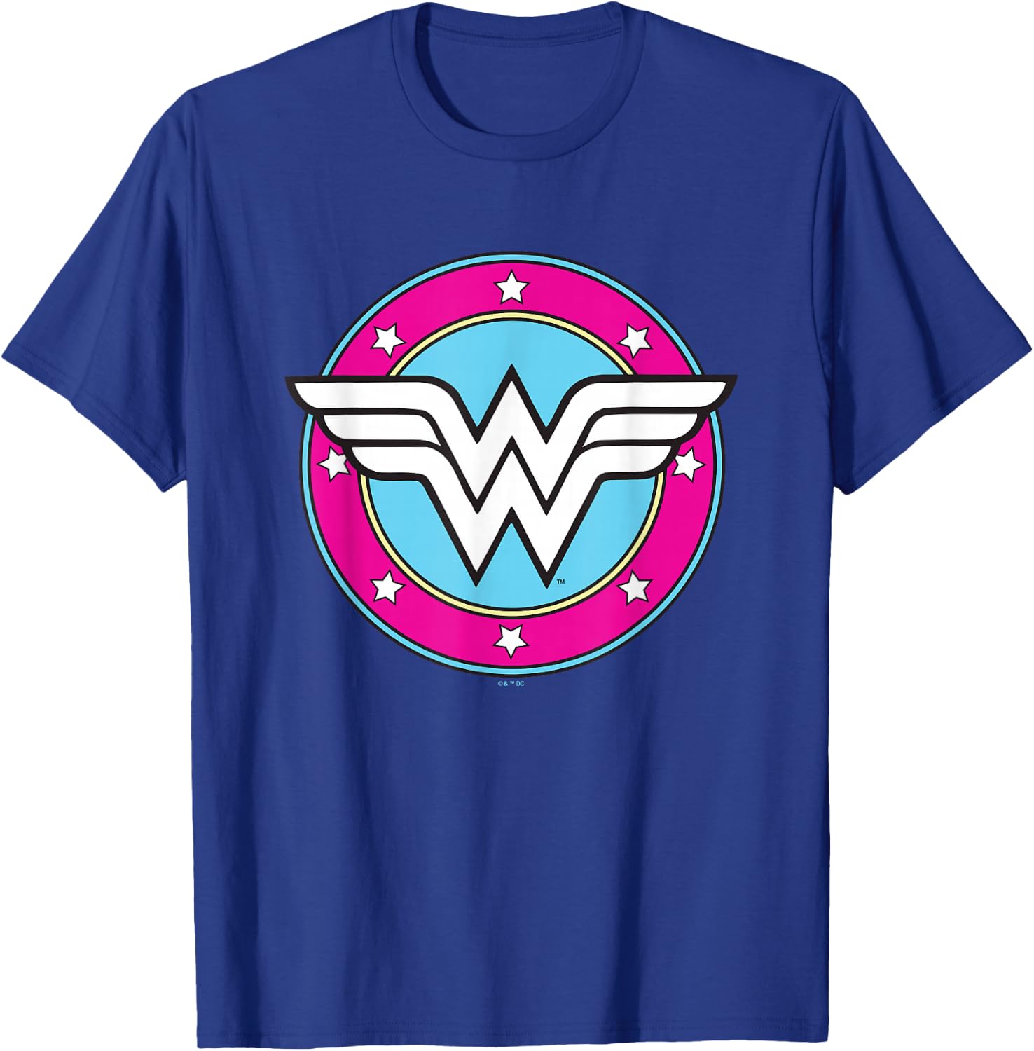 DC Comics Wonder Woman Classic Super Retro Pink Badge T-Shirt - T-Shirt | Royal