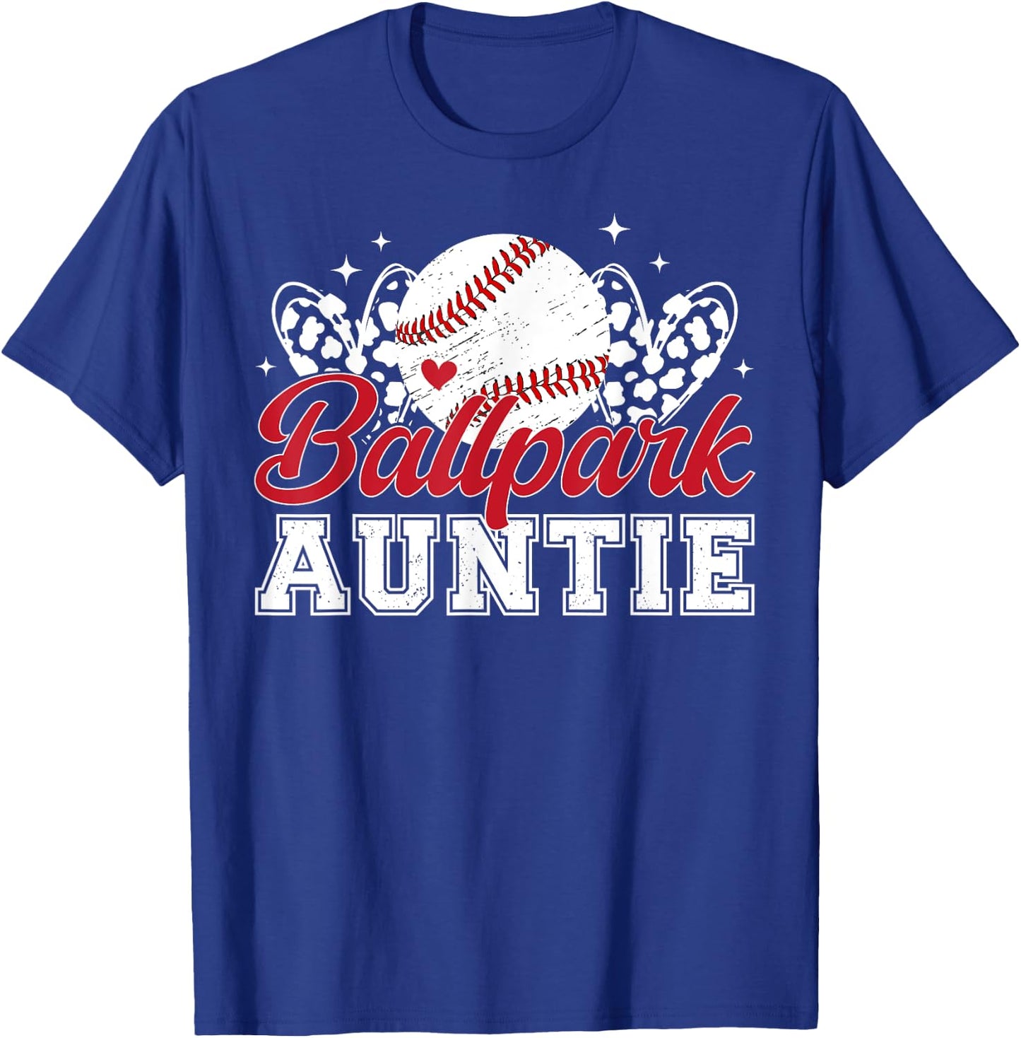 Ballpark Auntie Baseball Aunt Of A Baseball Player Aunt T-Shirt - T-Shirt | Royal
