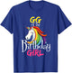 Gg Of The Birthday Girl Cute Floral Unicorn Face Gift T-Shirt - T-Shirt | Royal