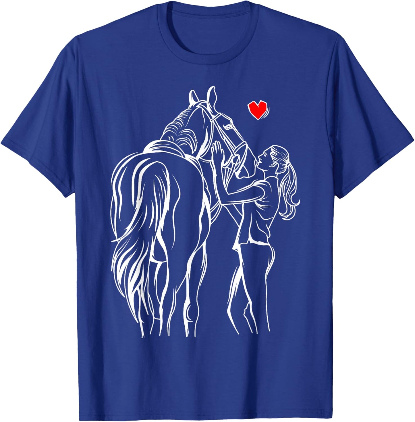 Horse Lover Girl Women Horseback Riding T-Shirt - T-Shirt | Royal