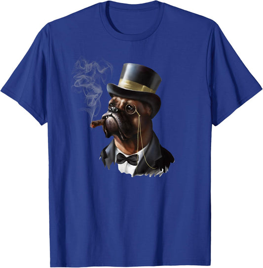 Boxer Dog Smoke Cigars Women T-Shirt - T-Shirt | Royal