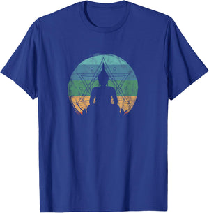 Retro Buddha Buddhist Yoga Spiritual Meditation Zen T-Shirt - T-Shirt | Royal