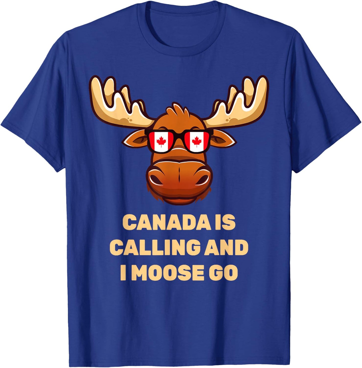Funny Canadian Moose Flag T-Shirt - T-Shirt | Royal