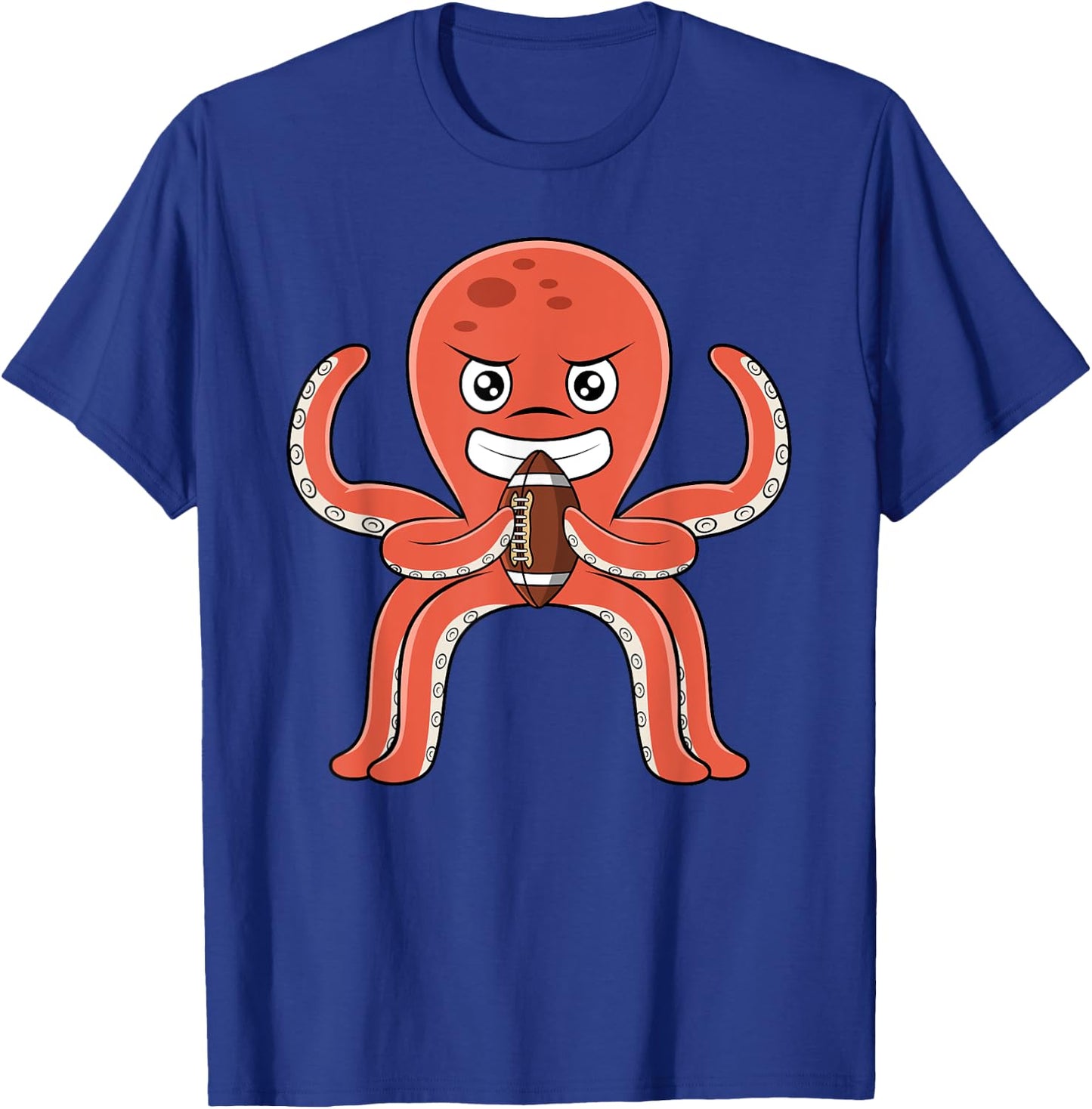 Octopus Football Player Funny Ball Sports Hobby T-Shirt - T-Shirt | Royal