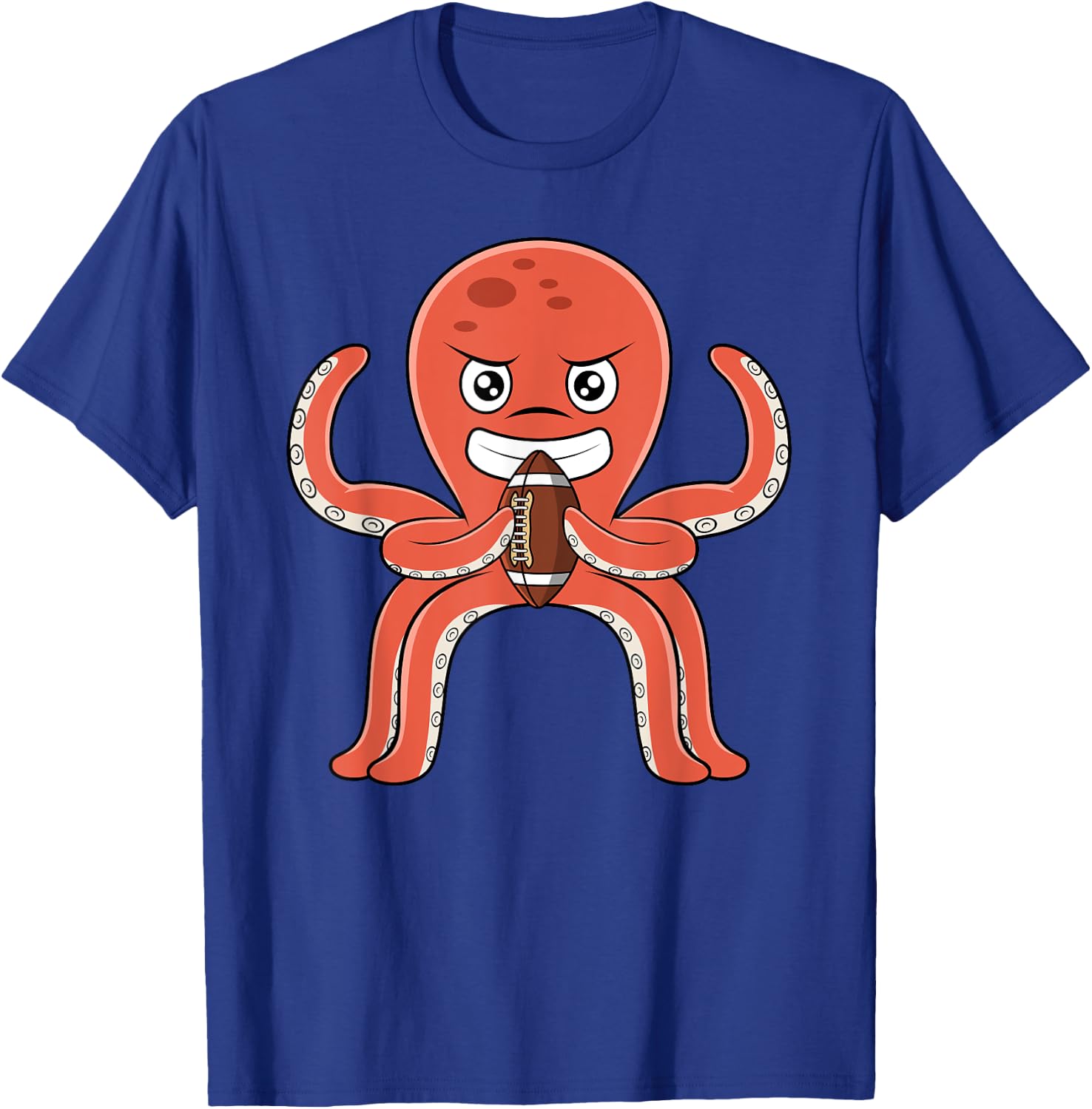 Octopus Football Player Funny Ball Sports Hobby T-Shirt - T-Shirt | Royal