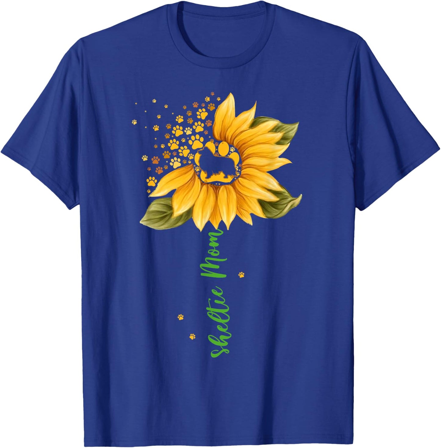 Sheltie Mom Cool Sunflower Shetland Sheepdog Dog Lover Gifts T-Shirt - T-Shirt | Royal