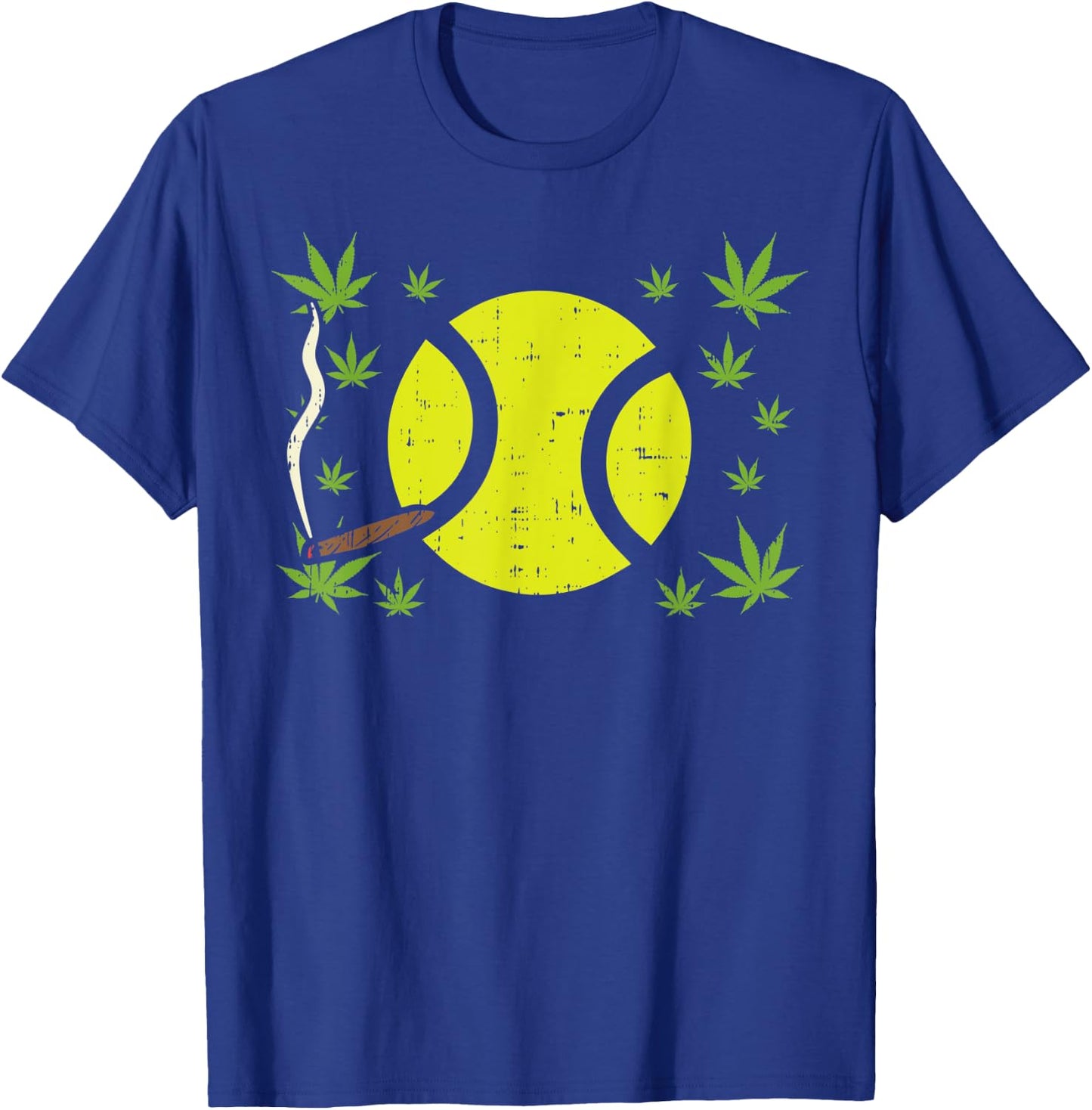 Tennis Ball Smoking Weed Cannabis 420 THC Blunt Stoner Gift T-Shirt - T-Shirt | Royal