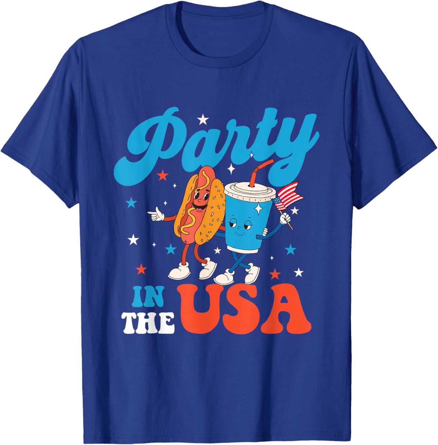 Party in The USA - USA American Flag 4th of July Fourth T-Shirt - T-Shirt | Royal
