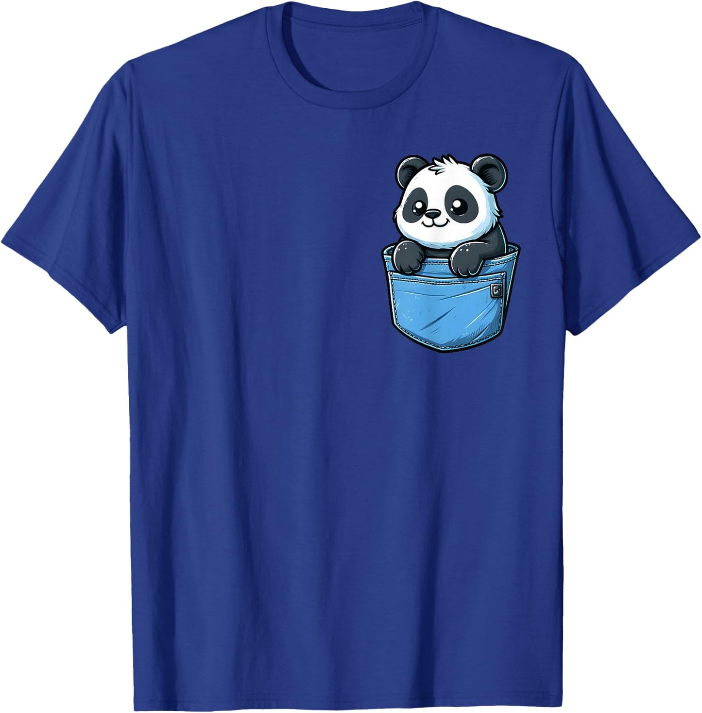 Adorable Panda in Pocket for Kids, Boys, Girls, Women T-Shirt - T-Shirt | Royal