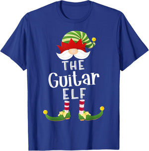 Guitar Elf Group Christmas Funny Pajama Party T-Shirt - T-Shirt | Royal