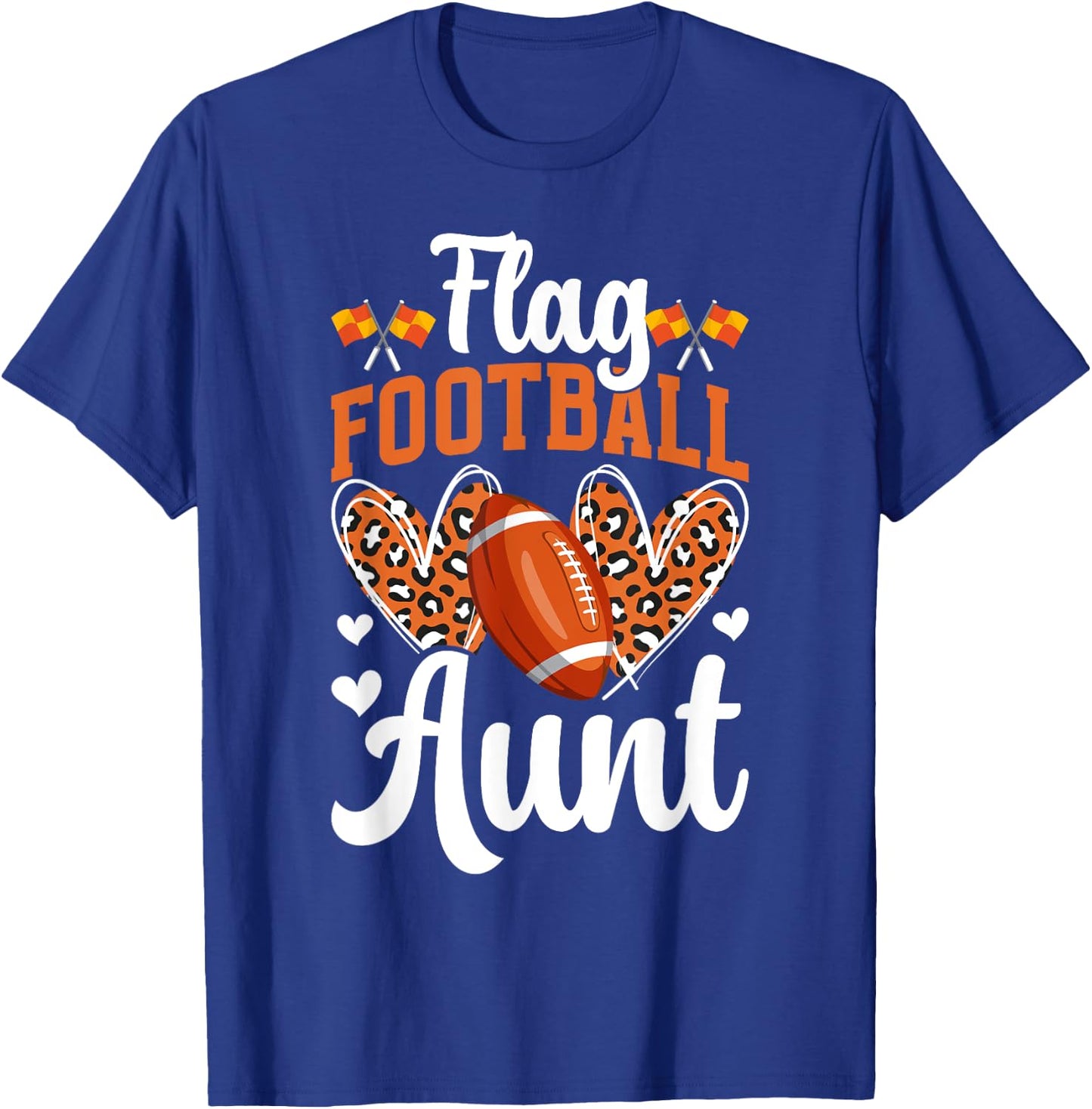 Flag Football Aunt Of A Flag Football Player Auntie T-Shirt - T-Shirt | Royal