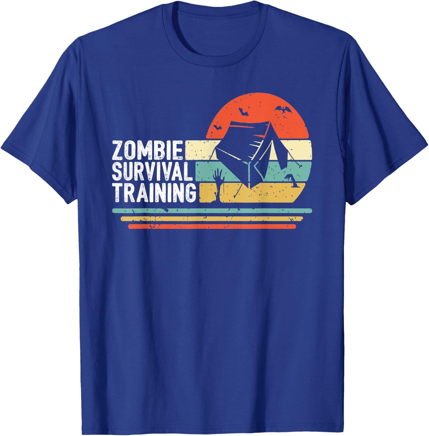 Halloween Camping Gift Scary Camper Zombie Survival Training T-Shirt - T-Shirt | Royal