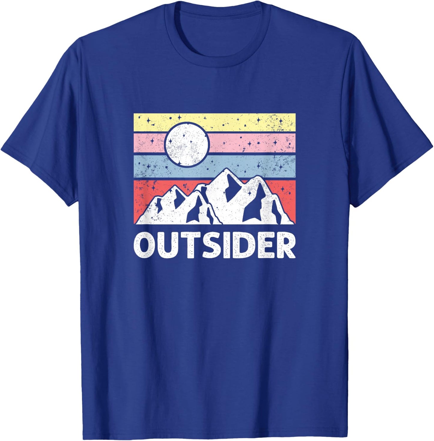Outsider - Retro Mountain Hiking Outdoor Lover T-Shirt - T-Shirt | Royal
