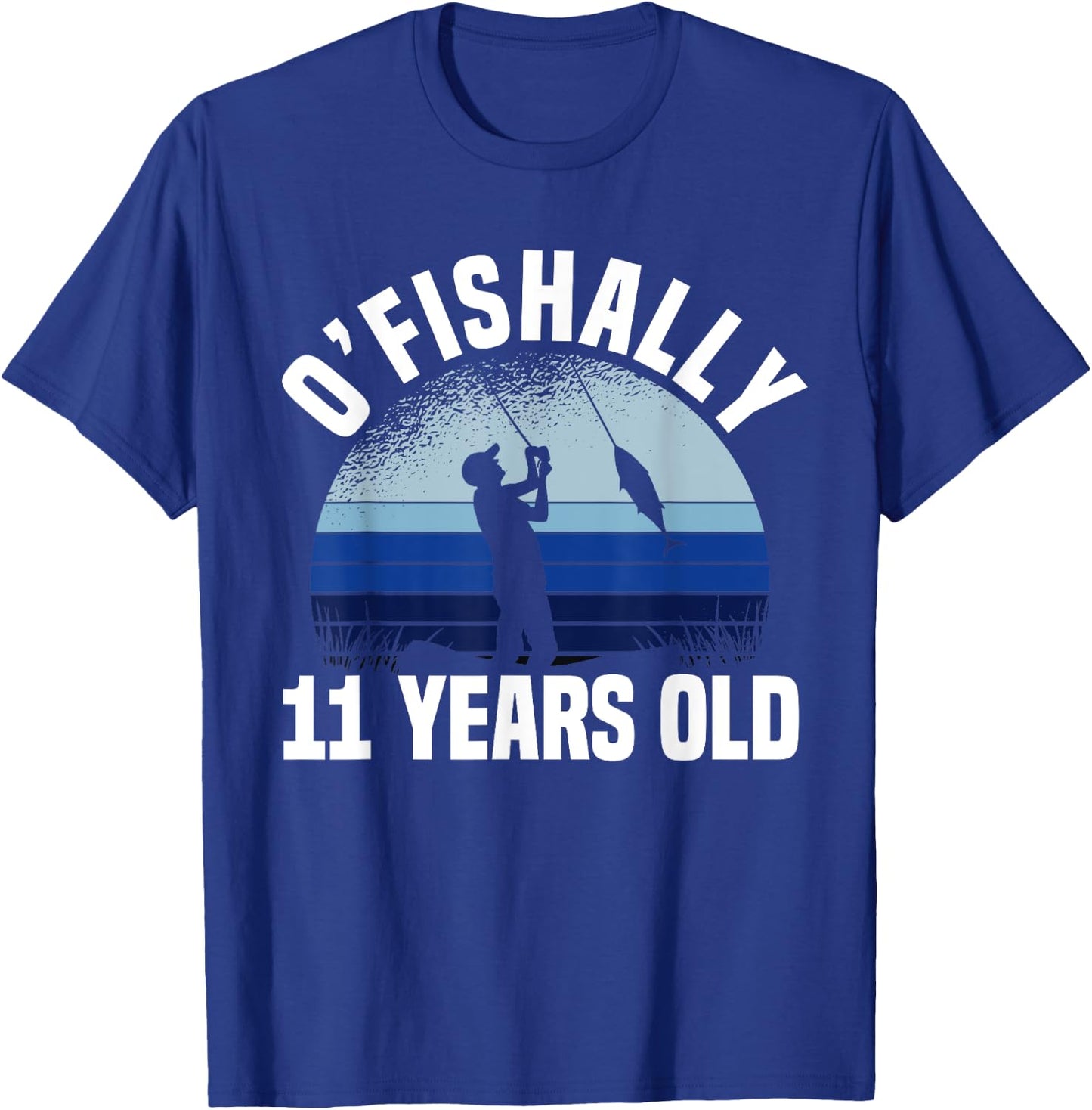 Ofishally 11 Years Old Fisherman 11th Birthday Fishing T-Shirt - T-Shirt | Royal
