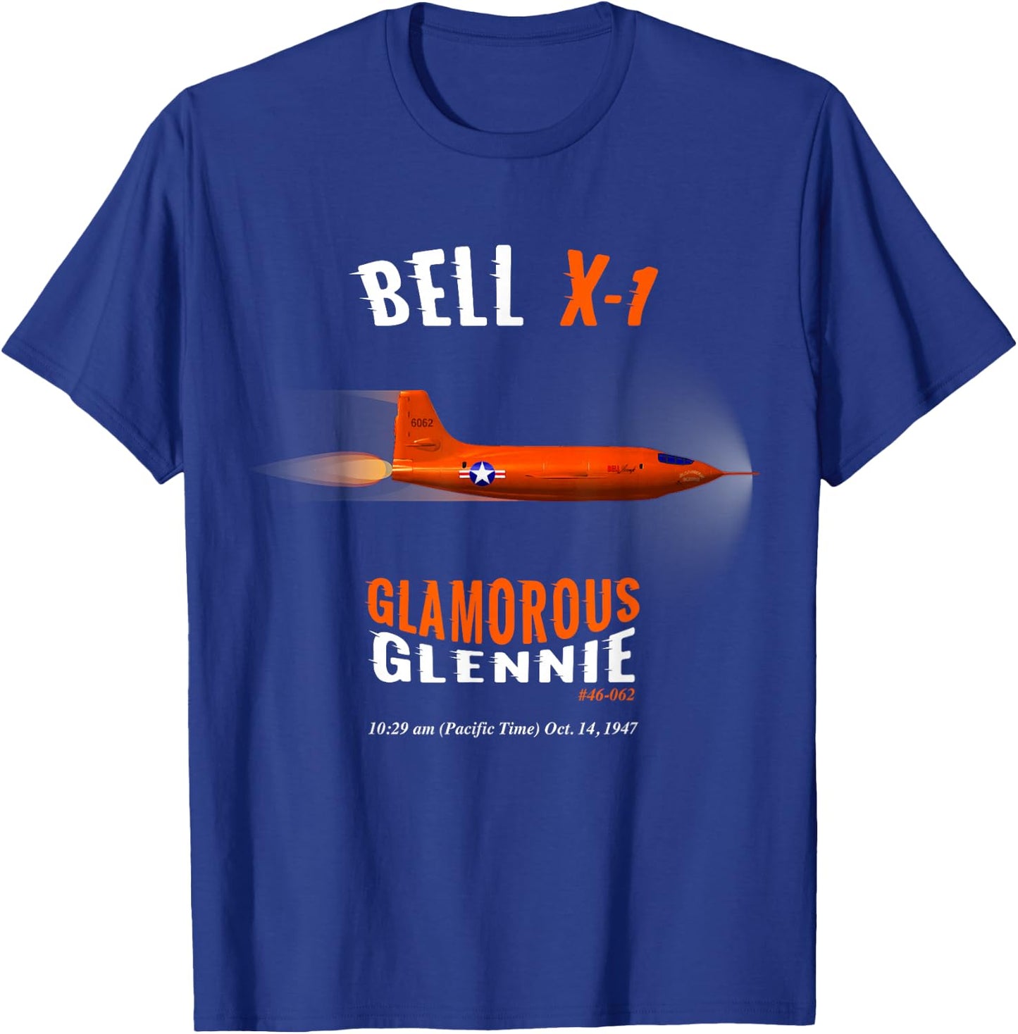 Bell X-1 Supersonic Rocket Aircraft Speed of Sound Mach 1 T-Shirt - T-Shirt | Royal