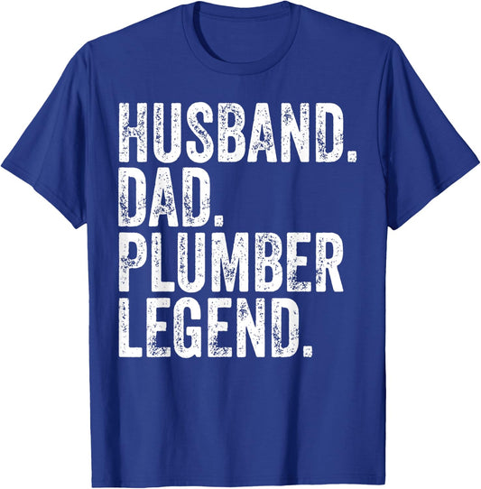 Funny Father's Day Shirt Husband Dad Plumber Legend T-Shirt - T-Shirt | Royal