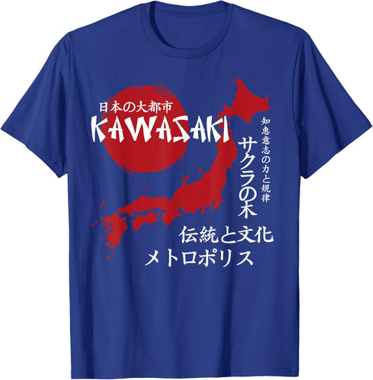 Kawasaki City Retro 90s Japan Aesthetics 80s Kawasaki T-Shirt - T-Shirt | Royal