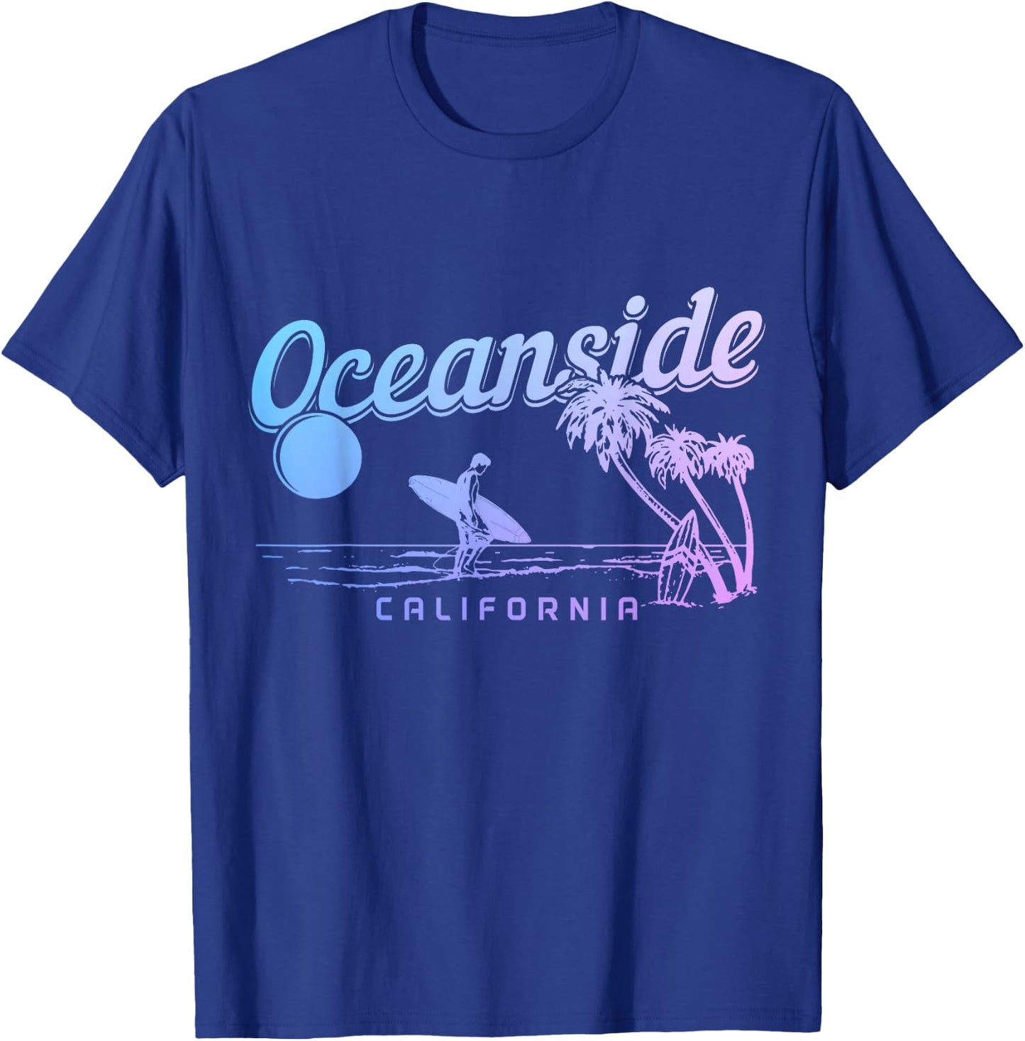 Oceanside California Surf Beach Vintage Souvenir Surfer T-Shirt - T-Shirt | Royal