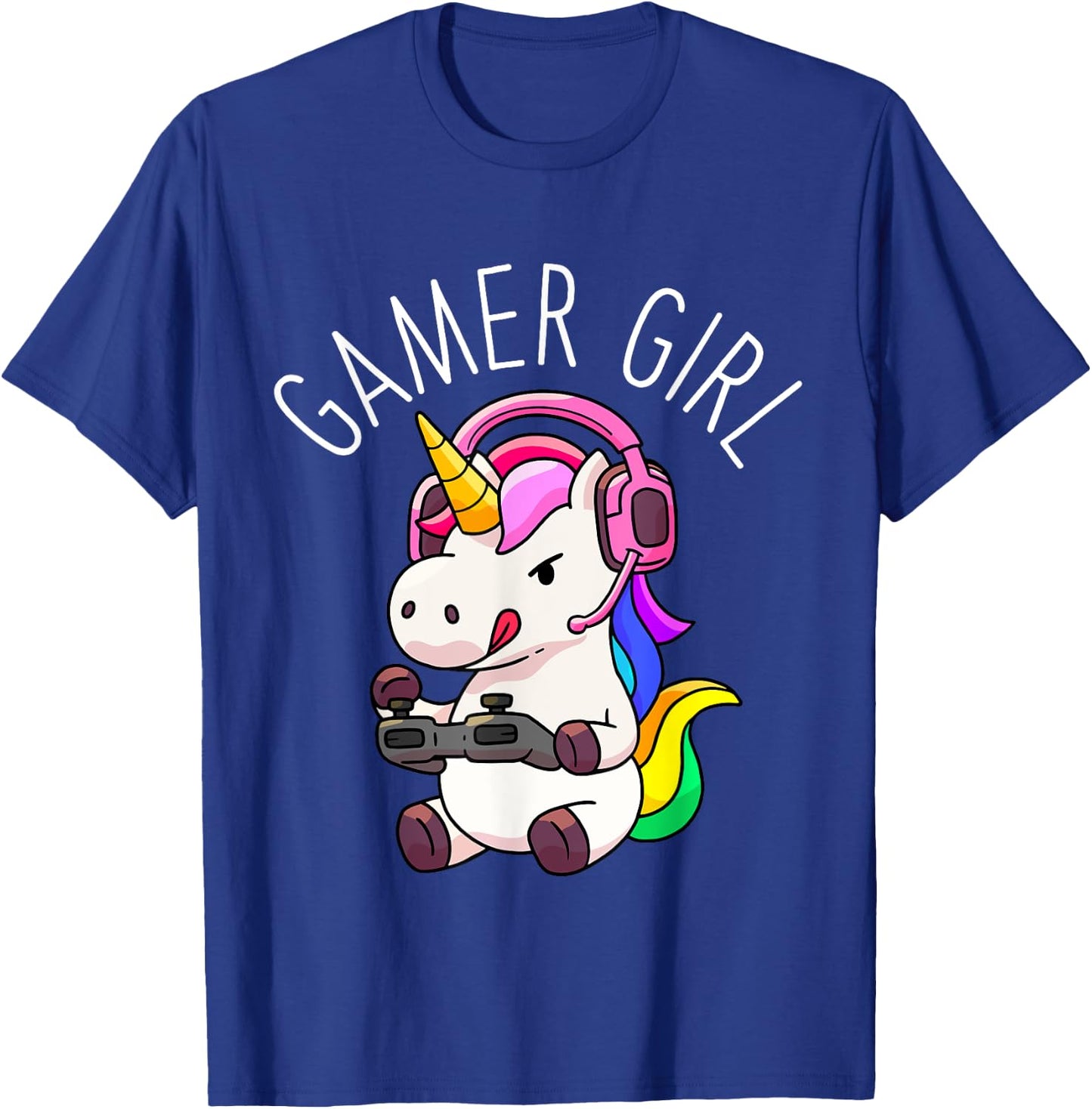 Gamer Girl Unicorn Gaming Cute Video Game Gift Women Girls T-Shirt - T-Shirt | Royal