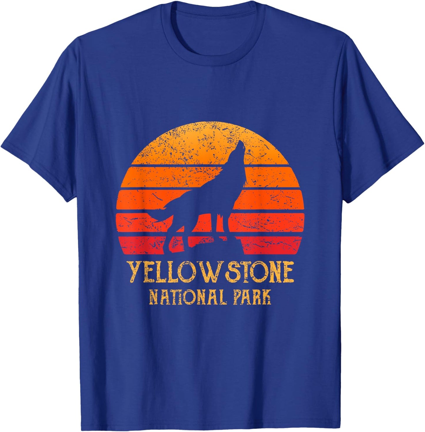 Vintage 80s Retro Yellowstone National Park Souvenir Wolf T-Shirt - T-Shirt | Royal