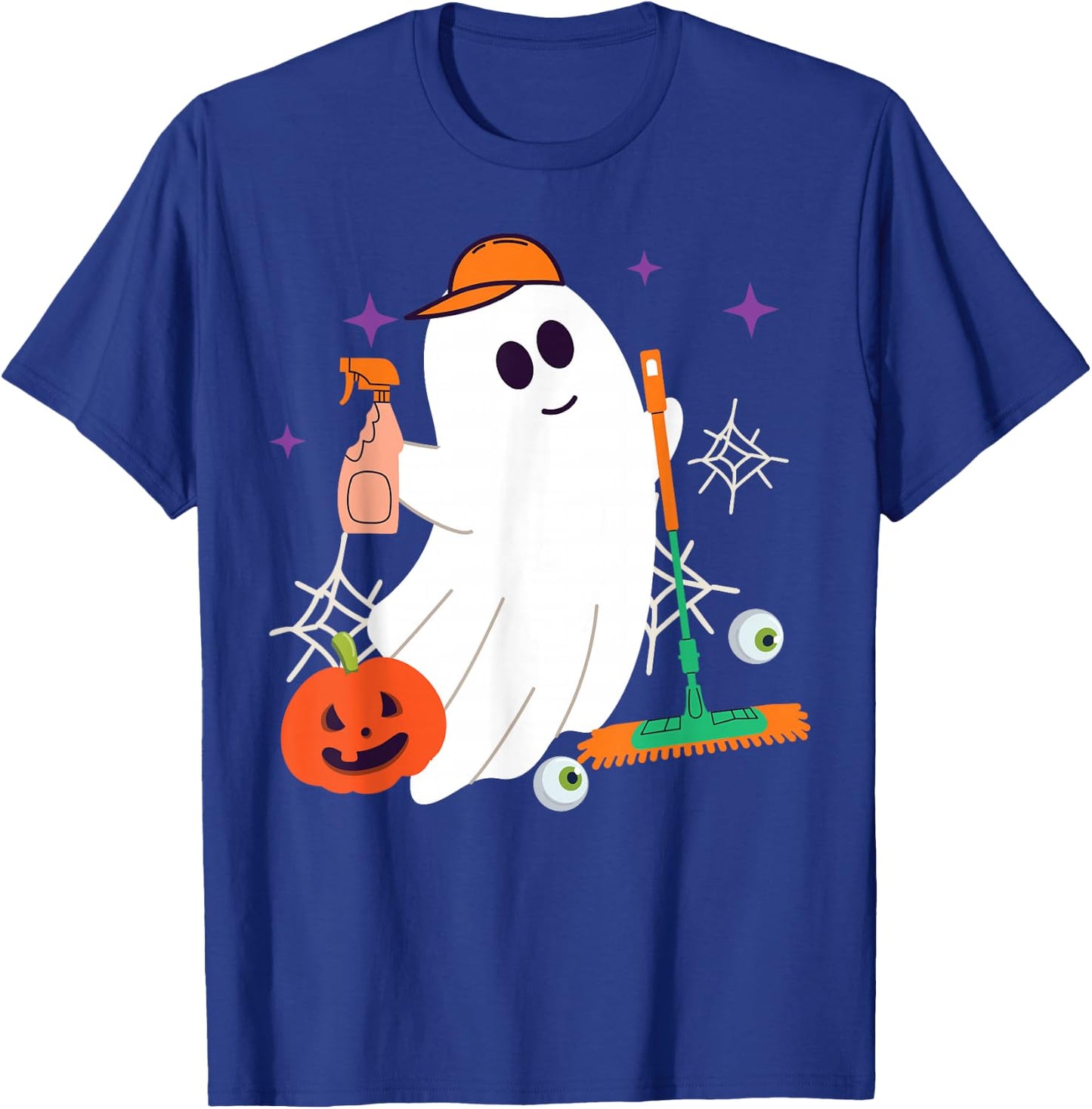 School Custodian Janitor Ghost Halloween T-Shirt - T-Shirt | Royal