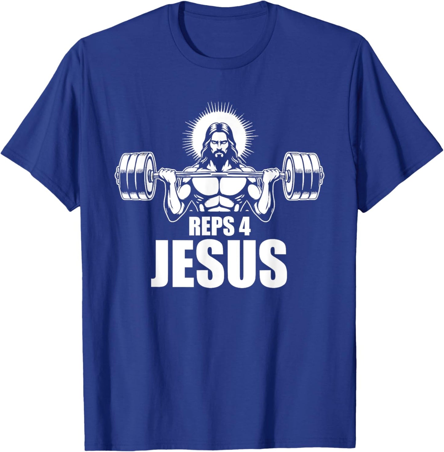 Reps 4 Jesus Gym Christian Weightlifting Workout T-Shirt - T-Shirt | Royal
