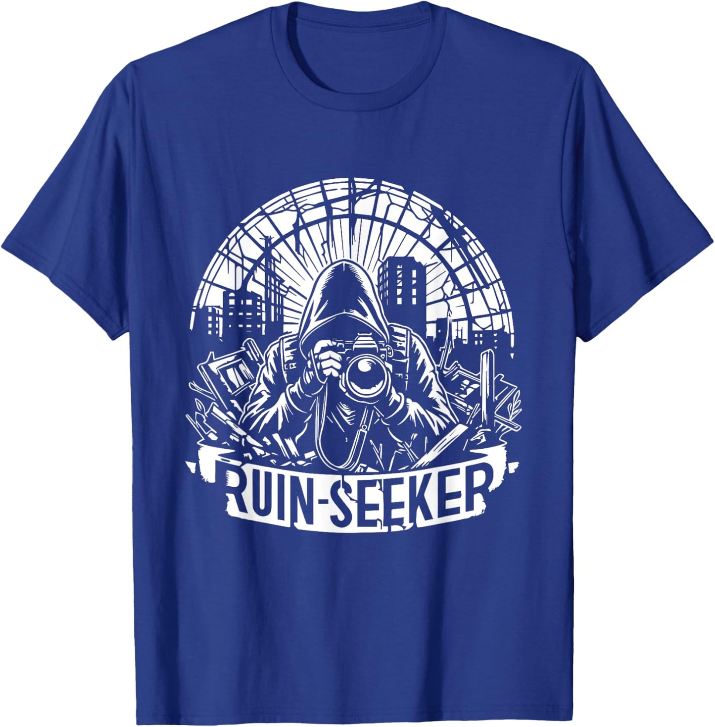Retro Urban Explorer - Abandoned Places Vintage Ruin Seeker T-Shirt - T-Shirt | Royal