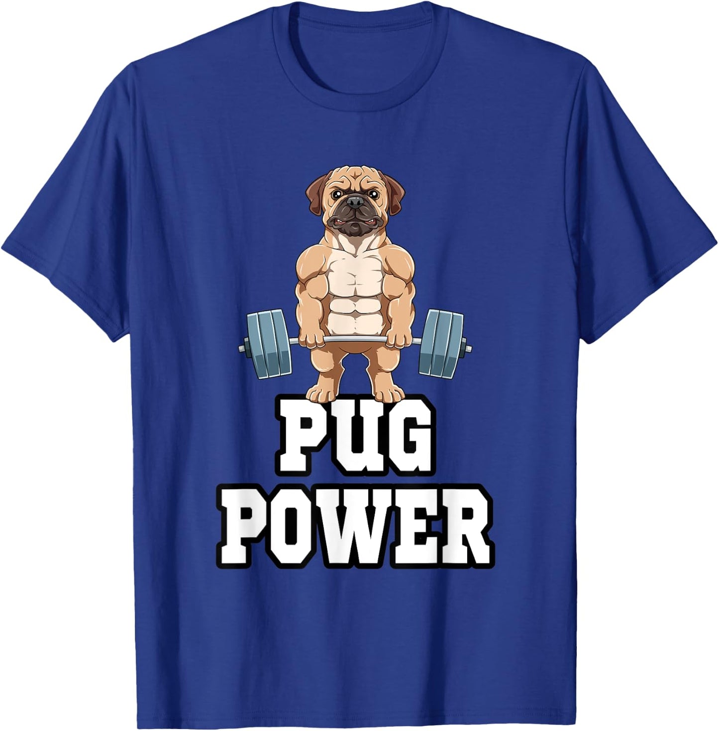 Pug Fitness Muscles Workout Weight T-Shirt - T-Shirt | Royal