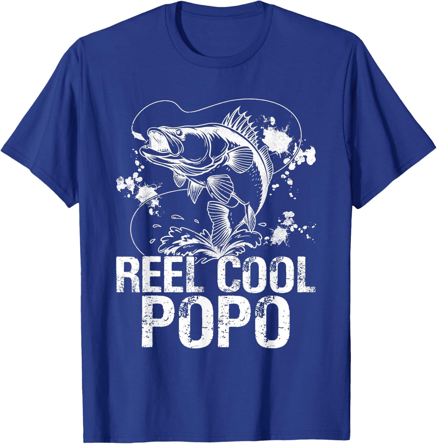 Reel Cool Popo Fishing Happy Father's Day Fisherman Men T-Shirt - T-Shirt | Royal