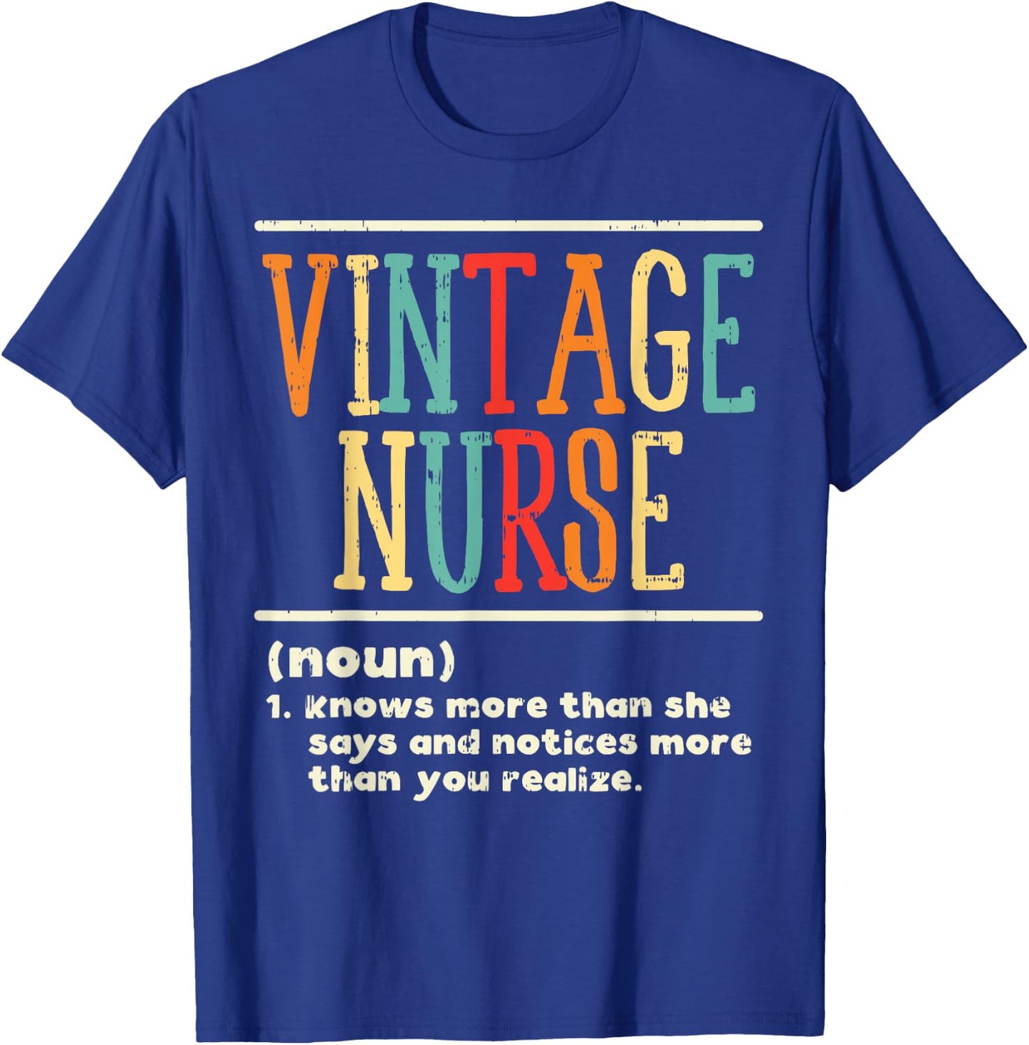 Vintage Nurse Definition Funny Nursing RN ER ED ICU L&D Gift T-Shirt - T-Shirt | Royal
