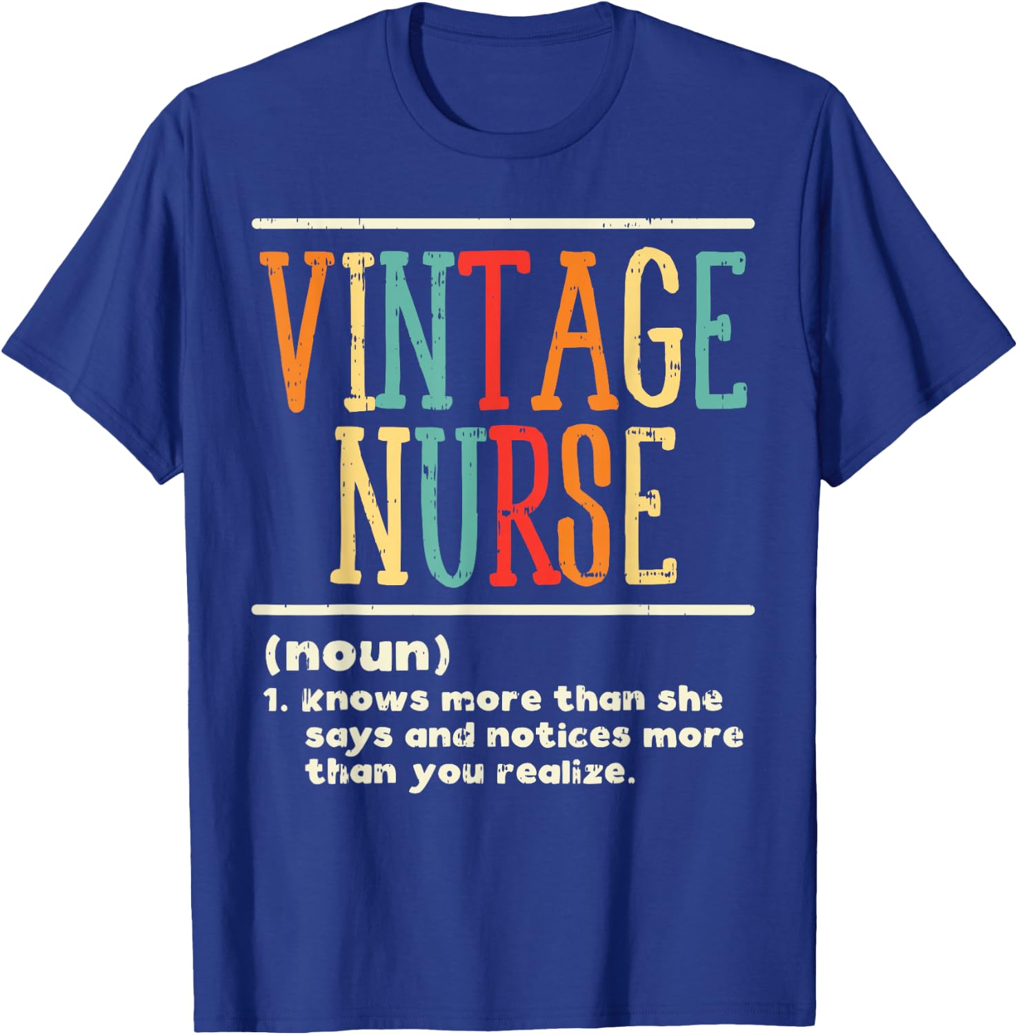 Vintage Nurse Definition Funny Nursing RN ER ED ICU L&D Gift T-Shirt - T-Shirt | Royal