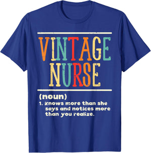 Vintage Nurse Definition Funny Nursing RN ER ED ICU L&D Gift T-Shirt - T-Shirt | Royal