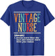 Vintage Nurse Definition Funny Nursing RN ER ED ICU L&D Gift T-Shirt - T-Shirt | Royal