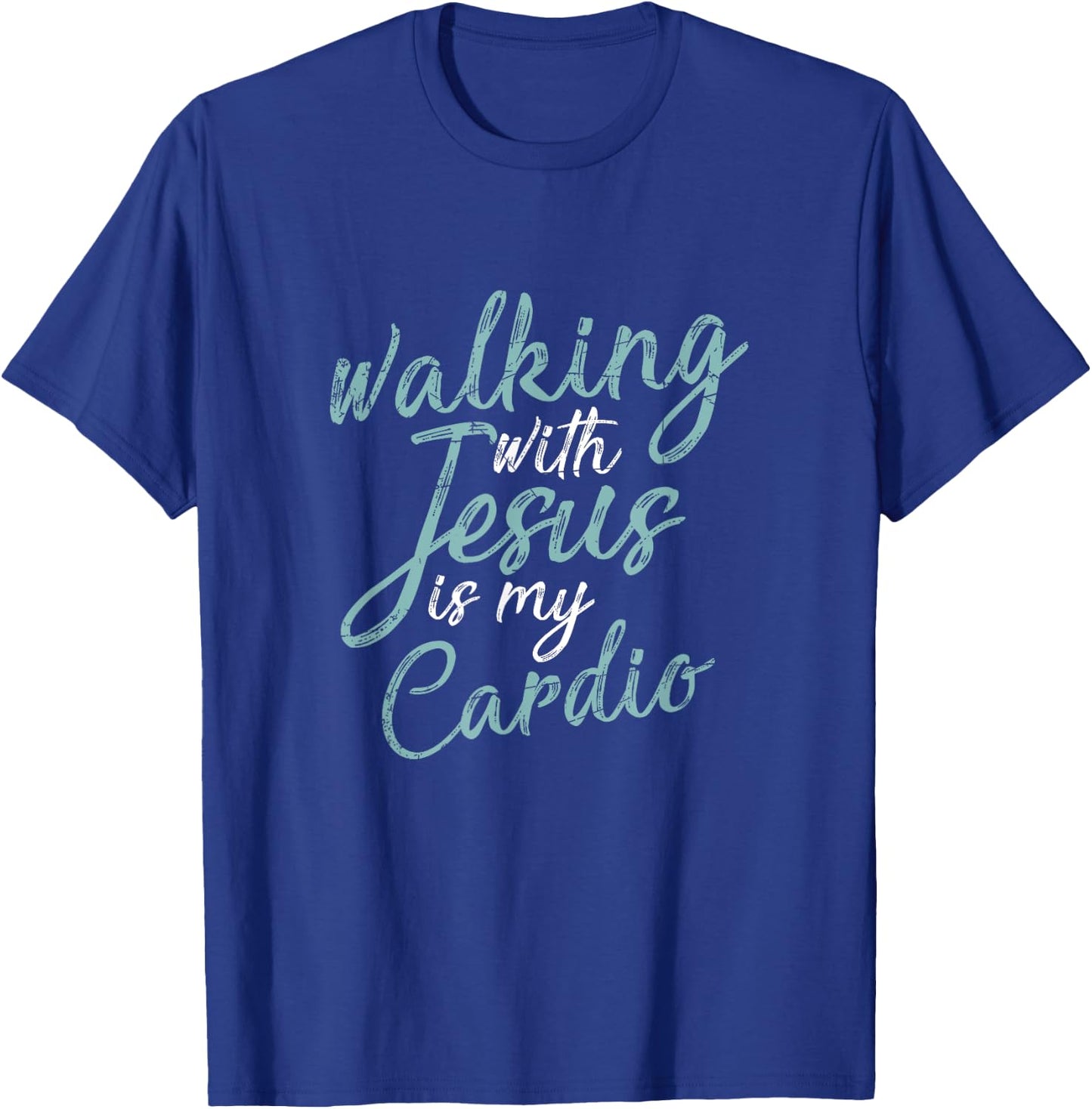 Funny Christian Workout Cardio Gift Jesus Christ Prayer T-Shirt - T-Shirt | Royal