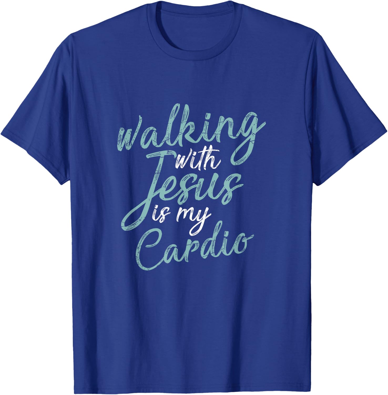 Funny Christian Workout Cardio Gift Jesus Christ Prayer T-Shirt - T-Shirt | Royal