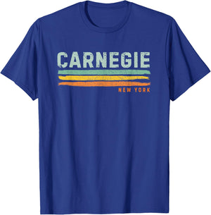 Vintage Stripes Carnegie NY T-Shirt - T-Shirt | Royal