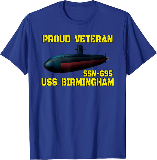 USS Birmingham SSN-695 Submarine Veterans Day Father Grandpa T-Shirt - T-Shirt | Royal