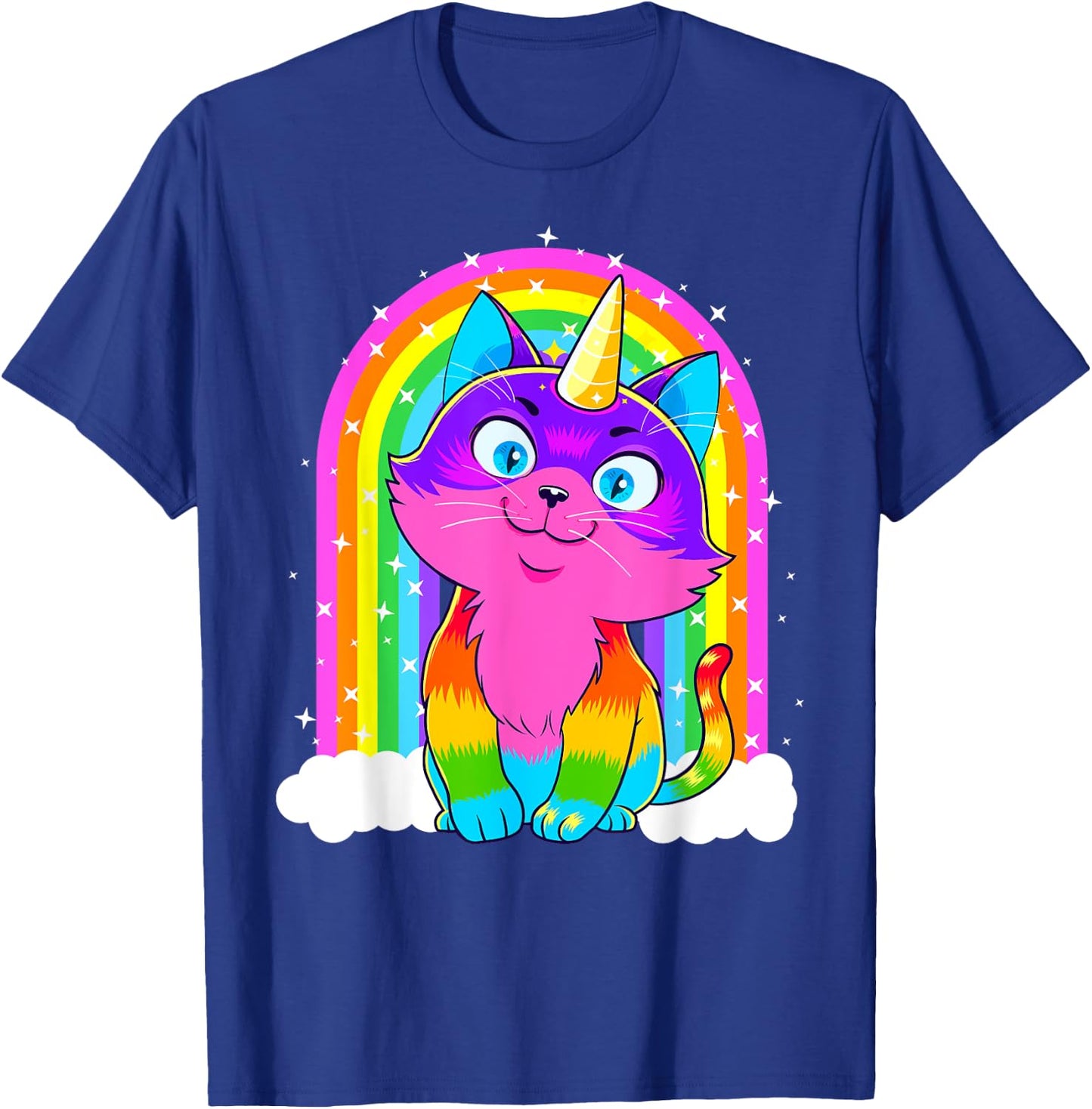 Caticorn Unicorn Cat Rainbow Kittycorn Kitty Gift Girl Women T-Shirt - T-Shirt | Royal